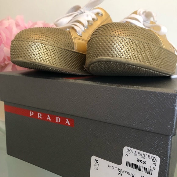Prada Gold and White stylish runners. - Picture 3 of 4